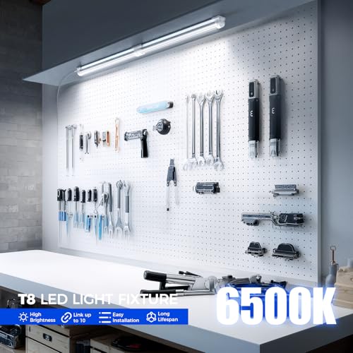 Image of Barrina T8 LED Shop Lights 1.5FT, 25W 3450LM 6500K, 2 Pack High Output Tube