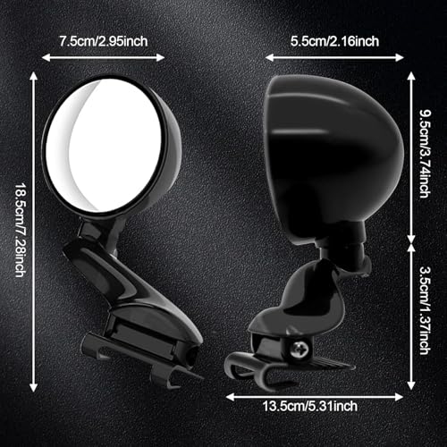 Image of Blind Spot Mirror Adjustable 360 Degree Car Side Mirror, HD Glass Rear View Exterior Accessories Frame Thickness Less than 5MM for Car SUV (long-armed Left)
