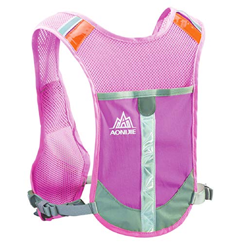 TRIWONDER Chaleco Reflectante Ligero Mochila de Hidratación para Trail Running Ciclismo Marathoner Profesional Hombre Mujer (Rosa Rojo - Solo Chaleco)