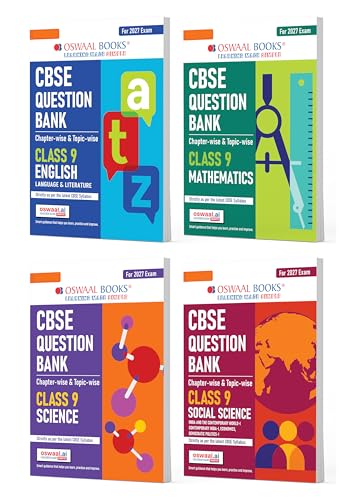 Image of Oswaal CBSE Question Bank English, Mathematics, Science & Social Science Chapter-wise & Topic-wise Class 9 (Set of 4 Books) For 2027 Exam with Competency Based Questions & Comprehensive NCERT coverage