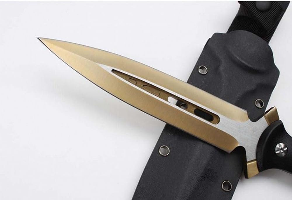 Generisch TEERMA VC9- Integriertes geschmiedetes gerades Messer im Freien mit fester Klinge, Überlebensmesser, Perfektes Bushcraft Messer Outdoor,Jagdmesser,Angelmesser mit feststehende Klinge