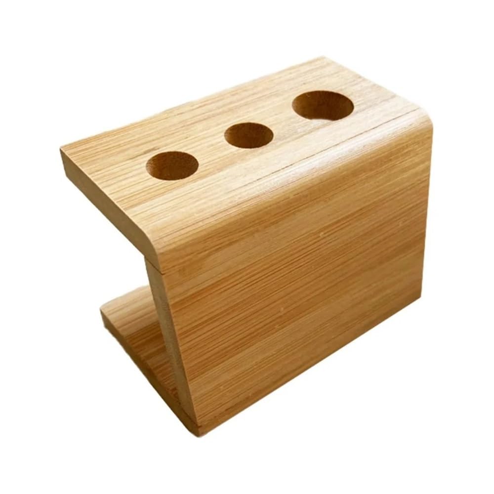 Supporto per spazzolino elettrico multi slot per la casa, mini portatile, durevole, in bambù naturale, antiscivolo, autoportante (3 slot)
