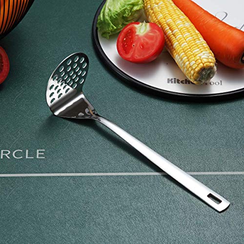 Image of Stainless Steel Potato Masher, Berglander Heavy Duty Metal Potato Ricer, Food Masher Utensil Hand Masher, Vegetables Fruits Versatile Masher, Heat Resistant, Dishwasher Safe, Easy to Clean