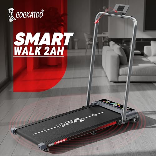 Image of Cockatoo Smart-Walk 2AH Slimmest Walking Pad for Home with Handle 2HP-3.5HP Peak, Under Desk Treadmill for Home Use, 3 Level Manual Incline 6 Automatic Program, Max User Weight 110Kg