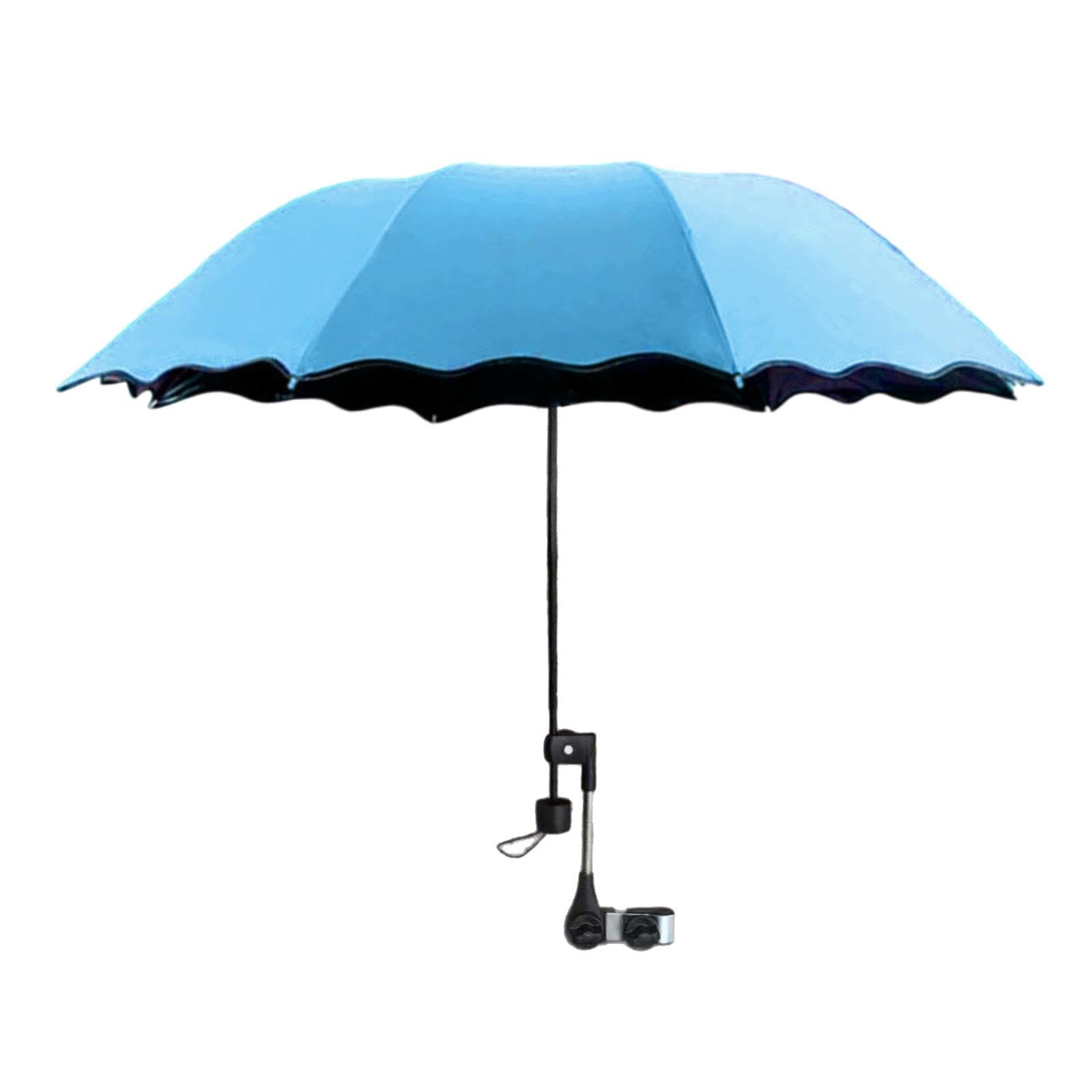Beach Umbrella with Adjustable Clamp Parasol for Swimming Pool Terrace Blue| Umbrellas| Garden Structures & Shade | Yard Outdoor Living |Home-image-46