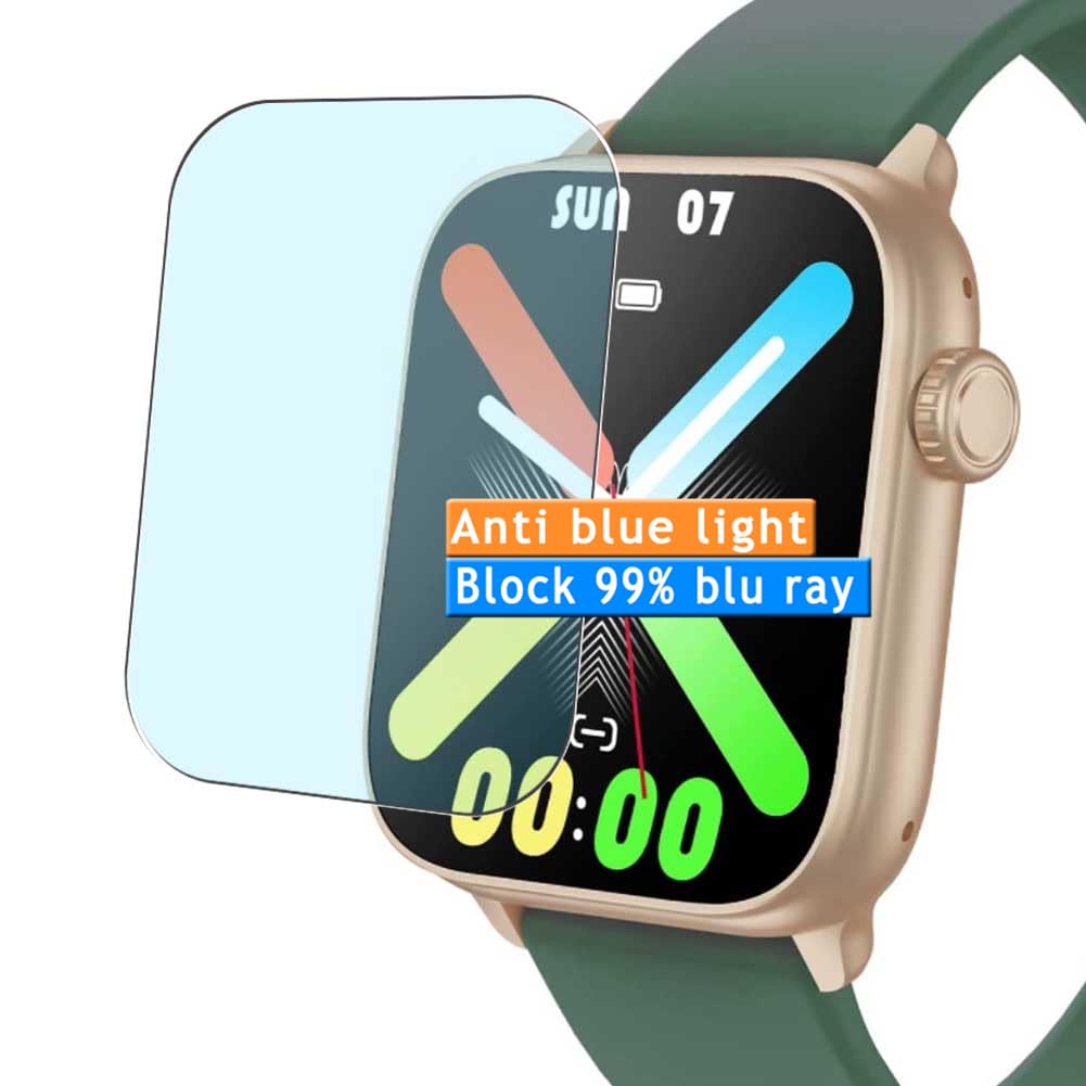 Vaxson 3-Pack Anti Blue Light Screen Protector, compatible with Muzaria SW209 1.83" Smart Watch smartwatch, TPU Guard Film Protectors Sticker [NOT Tempered Glass]
