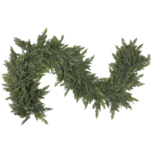 Norfolk Guirnalda de pino, guirnaldas de Navidad artificiales de 6 pies, guirnalda larga de cedro sintético, guirnalda de Navidad para escaleras, guirnaldas de Navidad, para vacaciones, chimenea,
