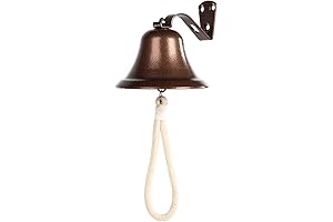 10 inch Traditional Brass Hanging Bell with a Vintage Copper Finished -...