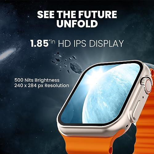 Image of Kratos SW16 Ultra Smartwatch with 1.85 inch Full Touch Display, Bluetooth Calling, Voice Assistant, IP67, 200+ Watch Faces, Multi Sports Modes, Rotating Crown, Metallic Body, Wireless Charging Smart Watch