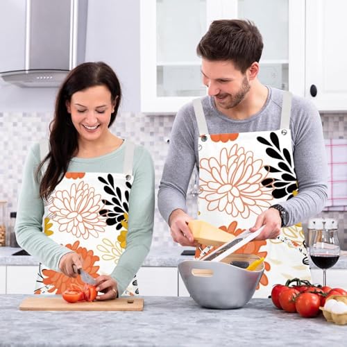 Tablier de cuisine fleuri protégeant vos vêtements durant le ménage