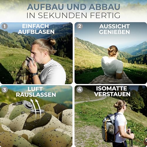 Alpenwert Isomatte Outdoor [Kleines Packmaß & Ultraleicht] – Testsieger 2026 – 100 Tage risikofrei testen… – Ansicht 4