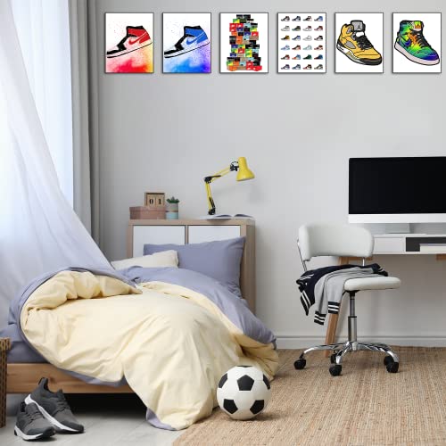 Sneaker Poster Stacked Shoebox Collection Hypebeast Sneaker Poster Set Of 6 Unframed (8''X10'') Hypebeast Room Decor Sneakerhead Posters For Guys Bedroom Sneaker Wall Art Gift For Boys Sneaker Print #TOP4
