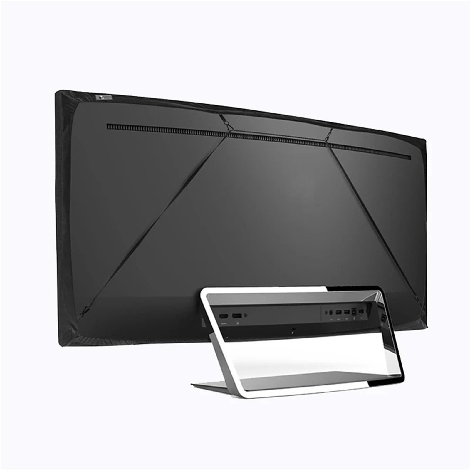 Copertura per monitor del computer, in morbido tessuto elastico, antipolvere, antigraffio, resistente agli spruzzi, per TV LCD da 43", 49", 49", 45" (grigio, 49")