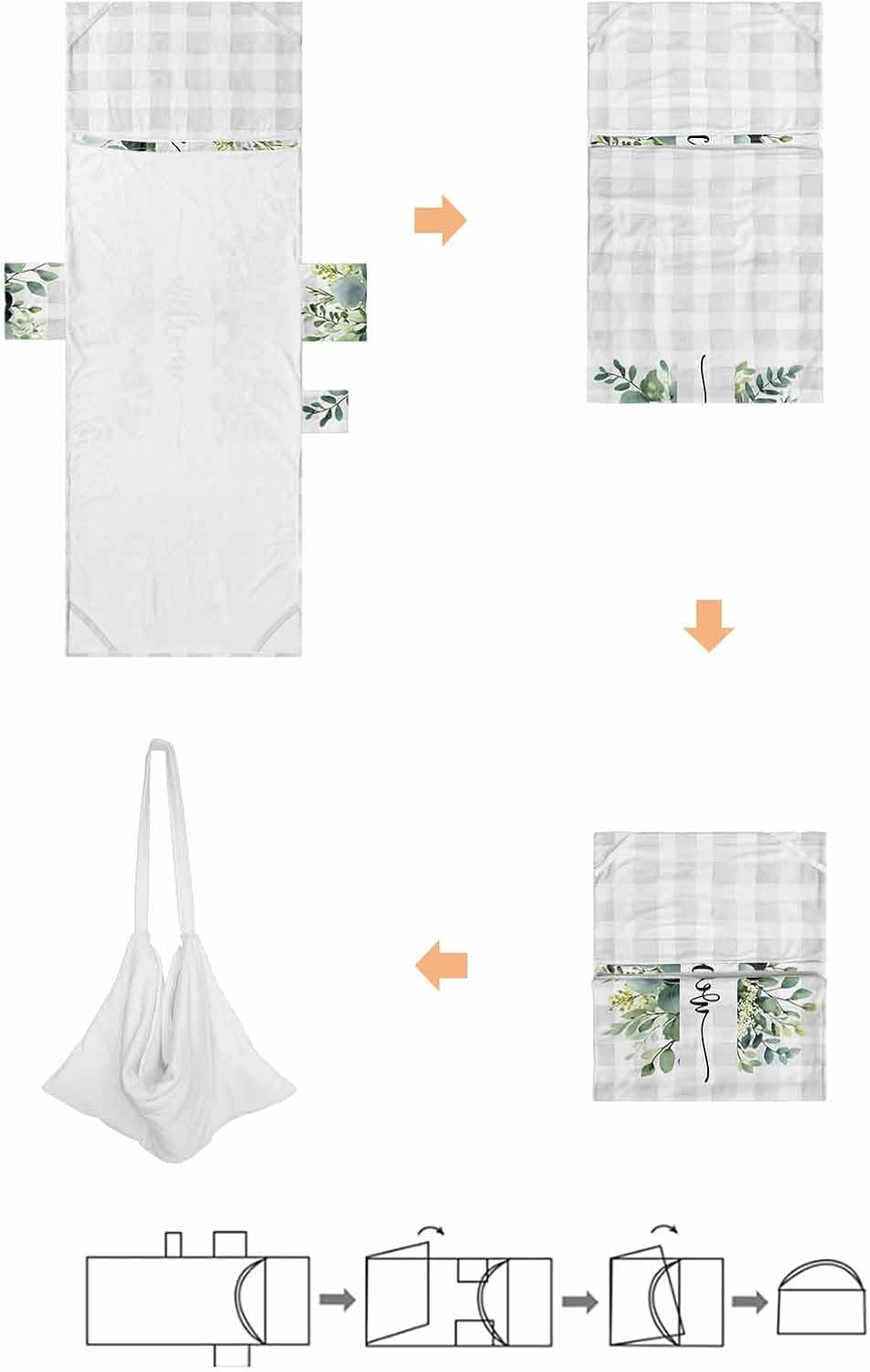 Plaid Eucalyptus Beach Pool Patio Lounge Chaise Chair Cover Towel With Pockets,Absorbent & Quick Dry Microfiber Towel Cover Bag Summer Accessories for Sunbathing Leaves Flower Watercolor Spring Summer