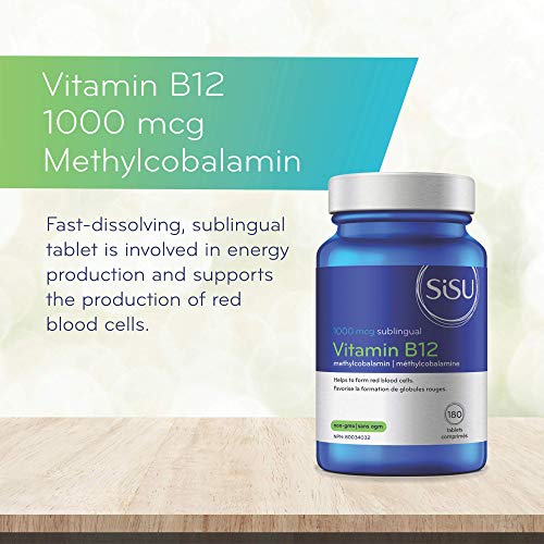 Sisu Vitamin B12 1000 mcg Methylcobalamin, 180 Tablets Sublingual