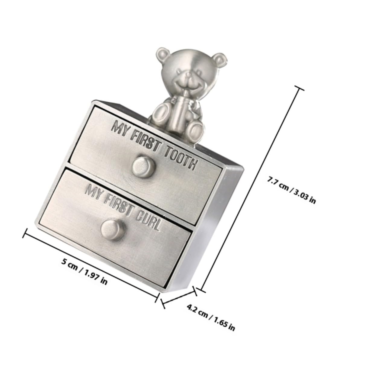 GALPADA Caja de Recuerdos para Ñiño de 2 Piezas, Soporte Multipropósito de Metal para Dientes y Rizos, Resistente y Decorativa, Adecuado para Obsequio y Almacenamiento