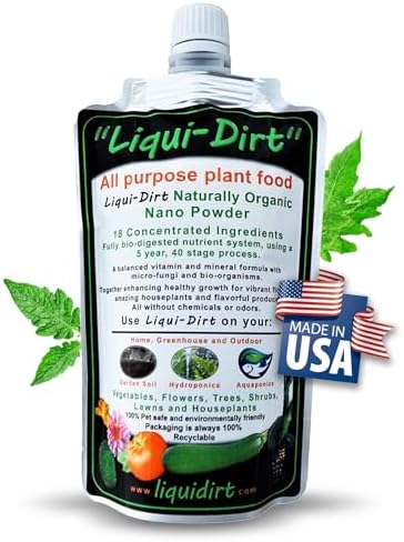 Naturally Organic Plant Food Fertilizer – All-Purpose for Indoor Houseplants, Rare Aroids, Flowers, Outdoor Vegetables & Herbs – Enriched with Microbes & Nutrients – Makes 50 Gallons