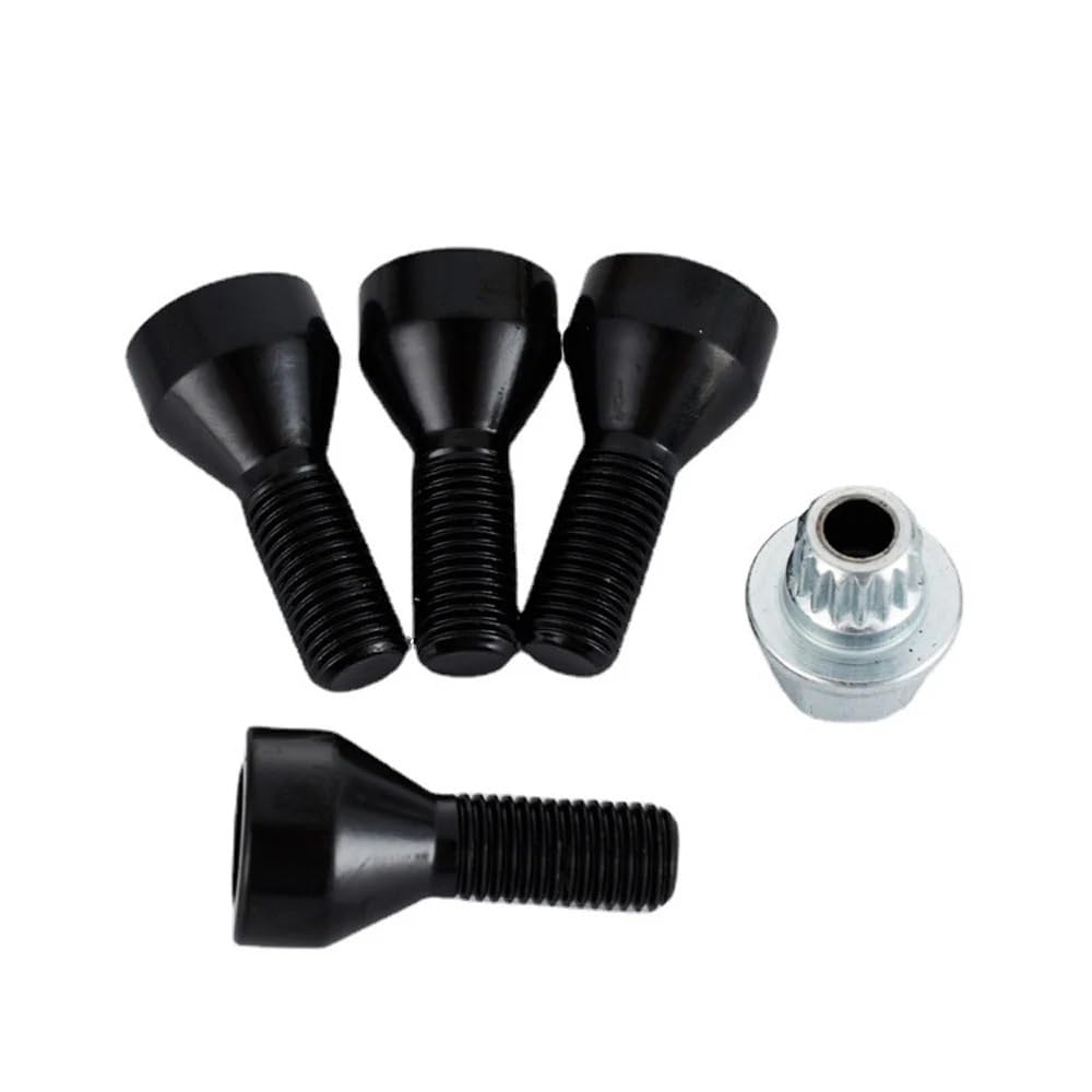 Vis De Roue Antivol Pour BMW Et MINI - Lot De 4 écrous M14x1.25 Ou M12x1.5 En Acier Noir - Clé 36136776076 Incluse - 12
