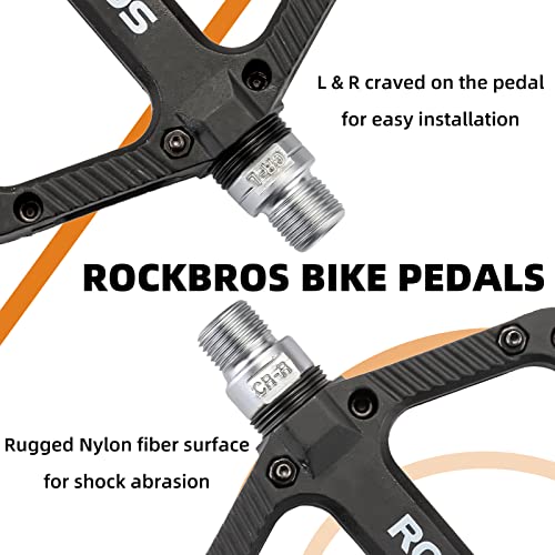 Rockbros Fahrradpedale 9/16 Zoll Leichte und stabile Plattformpedale