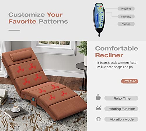image for YOLENY Massage Chaise Lounge,Electric Recliner Heated Chair,Ergonomic 