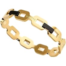 Anclados Bracelet, Hinged Bangle Golden Color Modern Fashion Jewelry