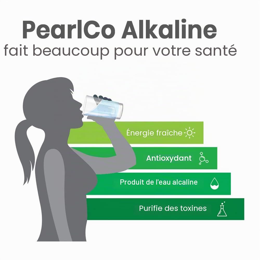 PearlCo Alkaline classic - Produit de l'eau alcaline - Pack de 3 cartouches filtrantes (compatible avec Brita Classic)