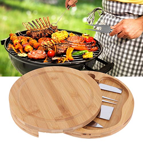 Cuchillos para queso de acero inoxidable con tabla de cortar de madera 4