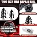 Tire Repair Glue, Black Sidewall Rubber Cement Kit, Seamless Strong Bonding, Flexible, Waterproof, Suitable for All Tire Types, Two Sizes Nail for Car, Motorcycle, Bike, Rc and More 20ml