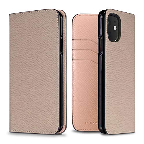BONAVENTURA ボナベンチュラ ノブレッサ ダイアリーケース [iPhone 11, グレージュ × シェルピンク] BODN11-GGSP iPhone 11ケース