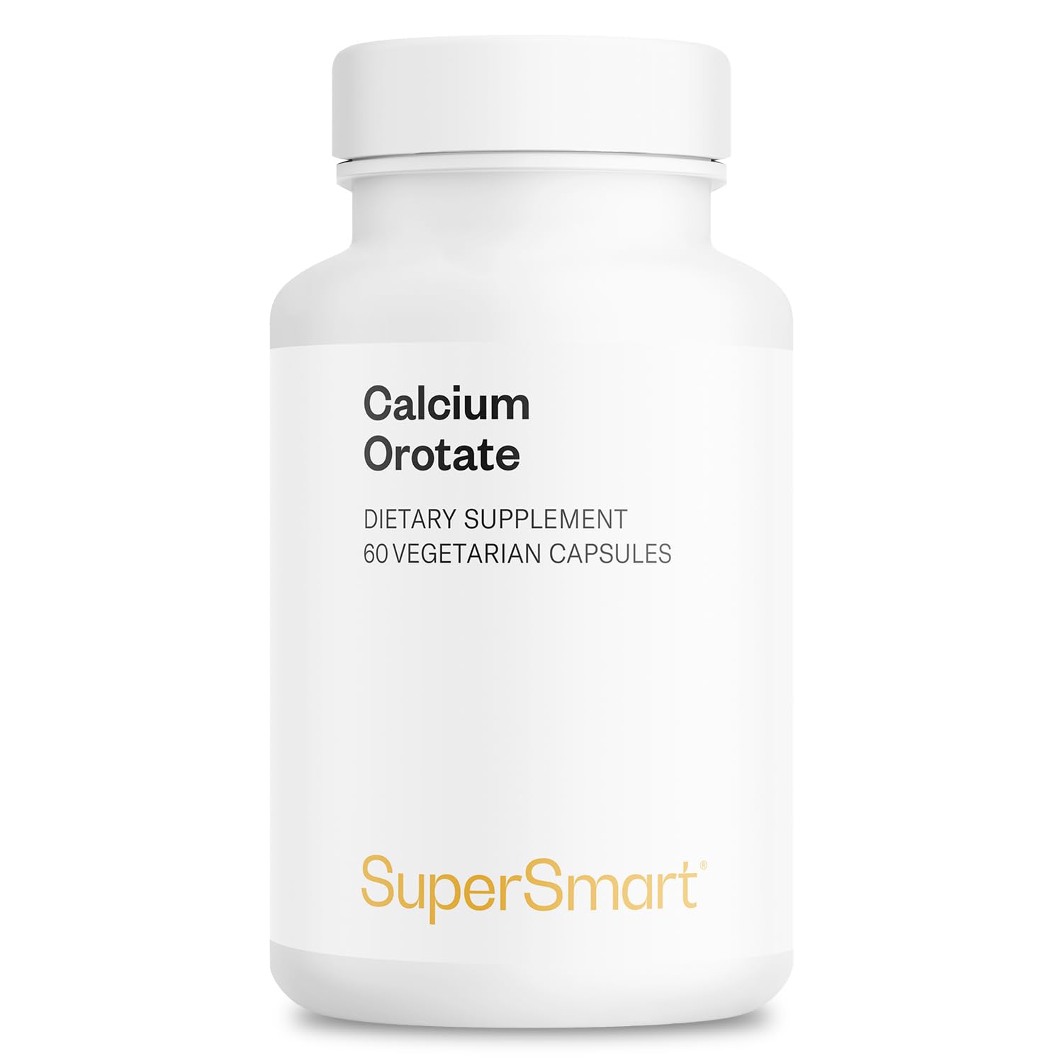 SuperSmart - Calcium Orotate with Magnesium Orotate 9:1 (Highly Bioavailable) - Advanced Teeth & Bones Strength Supplement | Non-GMO & Gluten Free - 60 Vegetarian Capsules