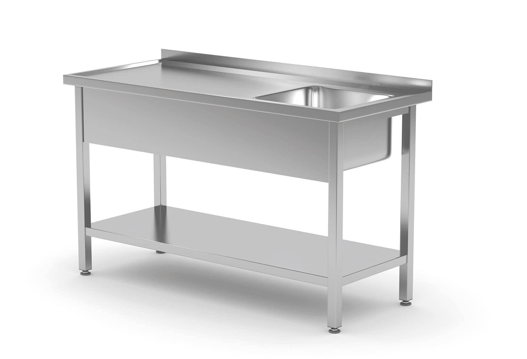 HENDI Spültisch Spültisch Edelstahl, Spülbecken rechts, 1000x600x(H)850mm