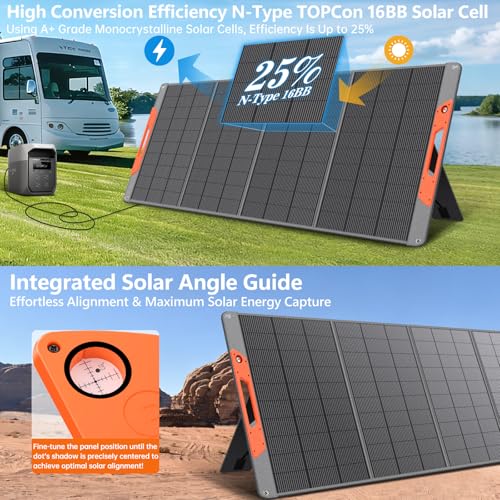 Image of SOKIOVOLA 400W Portable Solar Panel for EF /Jackery /Bluetti /Anker Power Station,Ultra-Lightweight ETFE Foldable Solar Panel,25% High Efficiency,MC4 Output,for Outdoor Camping, Emergency Power Supply