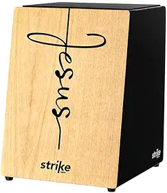 Cajon FSA Instrumento de Percussão Profissional Feito à Mão - Graves Profundos, Som de Caixa Nítido, Madeira Brasileira, Design Ergonômico de Inclinação SK5073 JESUS CROSS