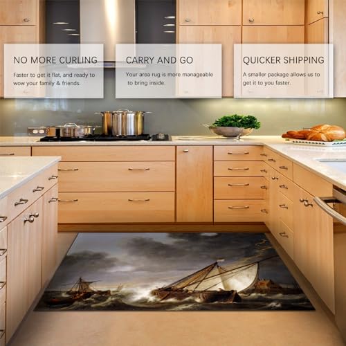Tapis lavable en machine 160x230cm résistant aux taches de cuisine