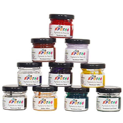 EPOTAG Art Resin Pigments Translucent Effect Kit (20G Each), Tran...