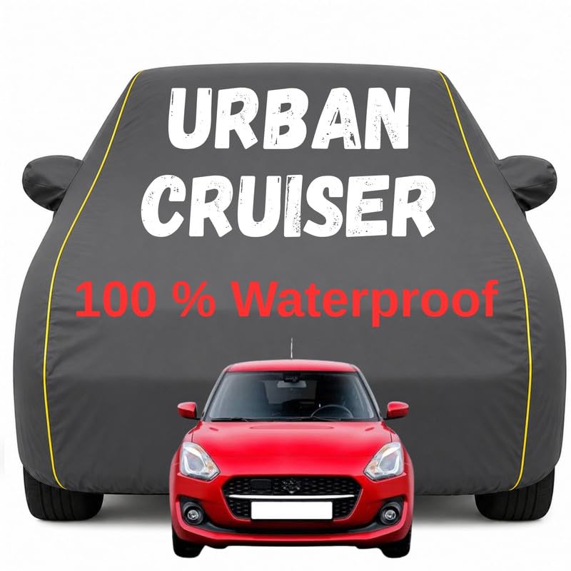 Image of Durable Full Body Waterproof Urban Cruiser Car Cover | Premium Polyester Grey Cover | Custom Fit Vehicle Protection | UV Resistant, Dustproof, Scratch Resistant, Heat & Wind Protection