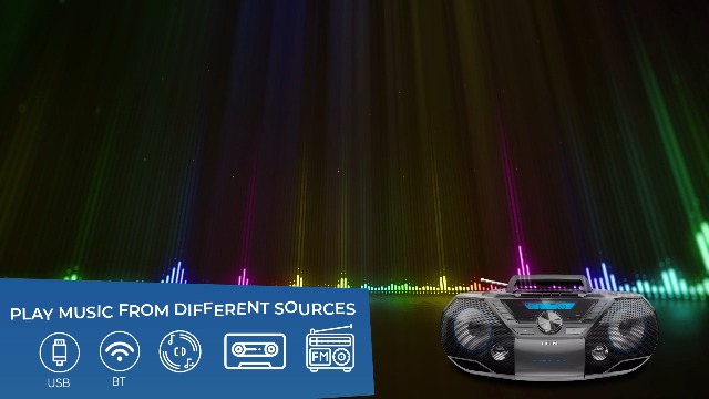 Amazon.com: Philips Portable CD Player Boombox Bluetooth with