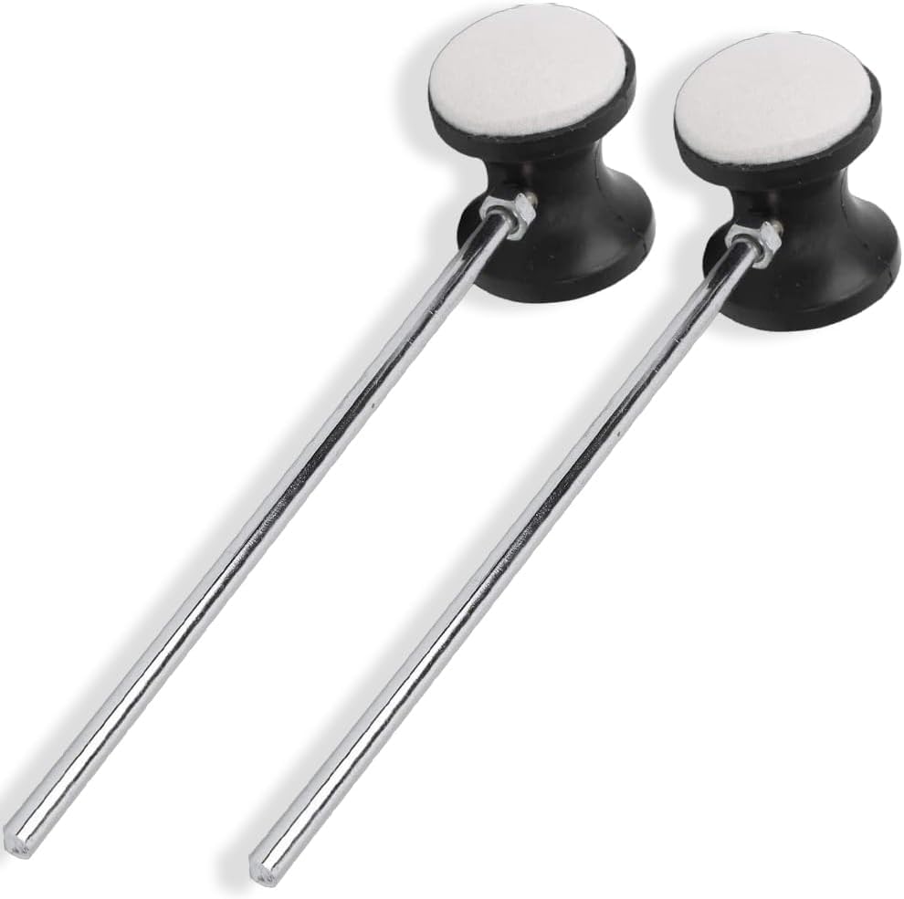 2Pcs Double Sided Bass Drum Pedal Beater with Felt Head, Double Kick Drum Pedals Beater, Drum...