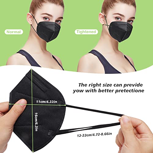 Image of SOOQOO 50 Pcs KN95 Face Maks for Audlts (Black)