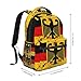 SEOCKA Germany Coat Of Arms German Flag Casual Backpack Travel Pack Bag Laptop Backpacks With Side Pockets Front Zipper Pockets Bookpack Daypack Picnic Rucksack Computer Bag