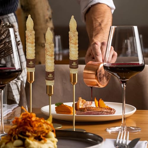 Image of LED Flameless Spiral Taper Candles with Remote, 6.5 Inches Khaki Candlesticks, Flickering Taper Candles, Battery Operated Flame Rustic Primitive Lights Decor, Vintage Candle Pack of 4