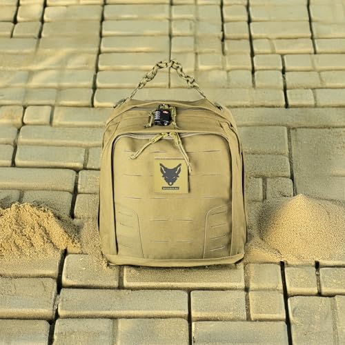 ACE Schakal Waffen-Tasche - Einsatztasche mit MOLLE für Pistole & Kurzwaffen - Taktisch & Abschließbar Dank Schloss - Desert