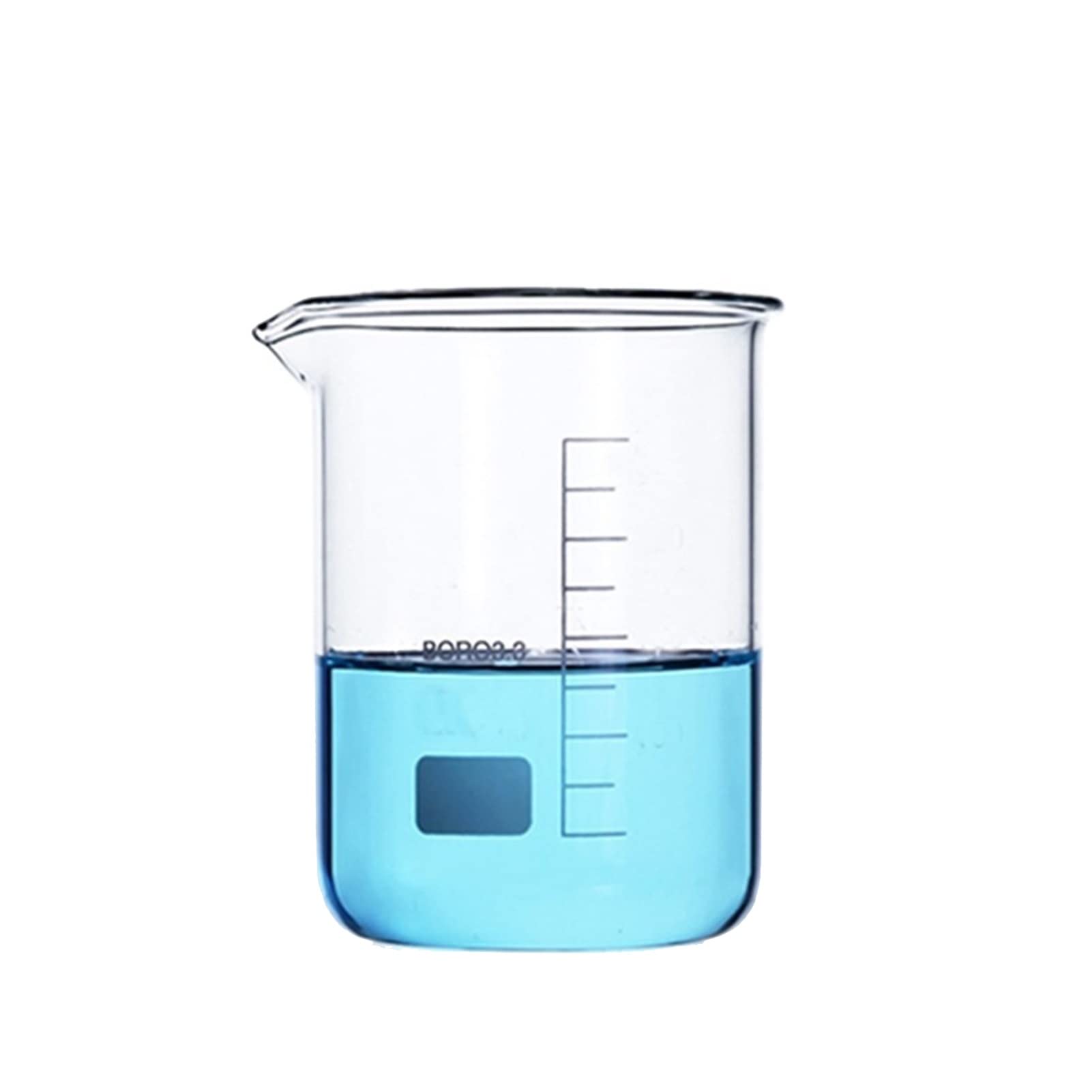 Becher in vetro da 200 ml con graduazione Tazza graduata in vetro borosilicato Attrezzatura da laboratorio chimica resistente alle alte temperature - Confezione da 5 (capacità: 200 ml) (200 ml)
