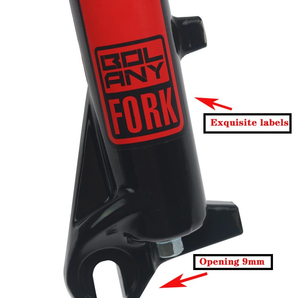 Fourche Avant de VTT 24 Pouces, Suspension mécanique en Alliage d'aluminium, Tube Droit 1 1/8", Commande Manuelle, Blocage Rapide 9 mm, Accessoires de vélo, Frein à Disque