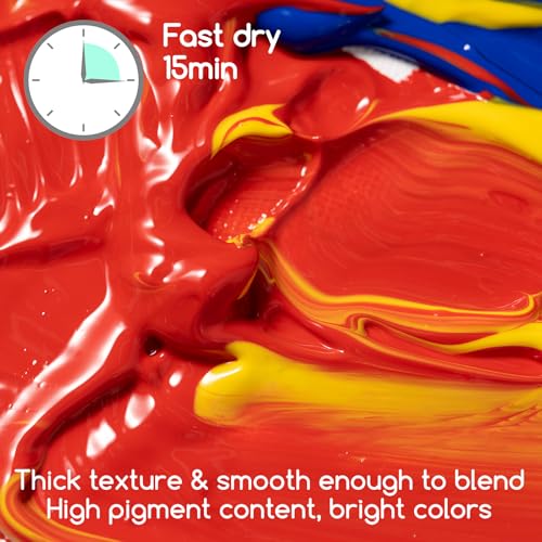 MEEDEN Acrylic Paint Set: 100ml/3.38oz x 40 Tubes - Heavy Body Acrylic Paint Set including 36 Colors & 4 Titanium White Colour Tubes - Image 3