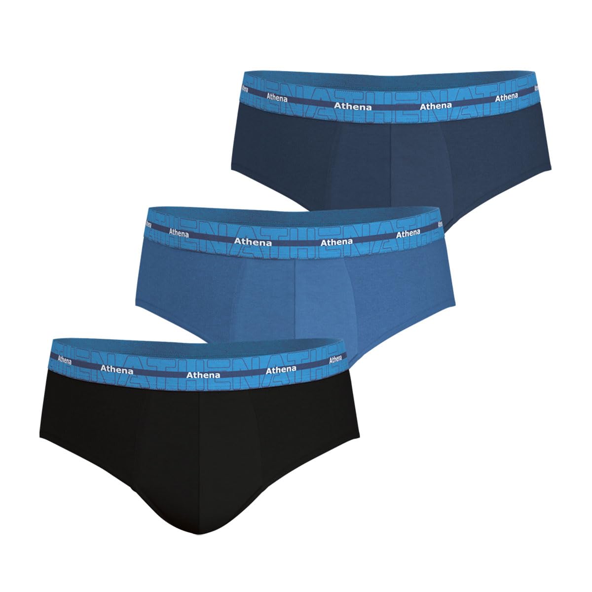 Athena - Lot de 3 Slips Homme Full Stretch - Slips Coton - Hyper Extensibles, Respirants - Coupe Ergonomique, Confort et Maintien - Label OEKO-TEX® standard 100