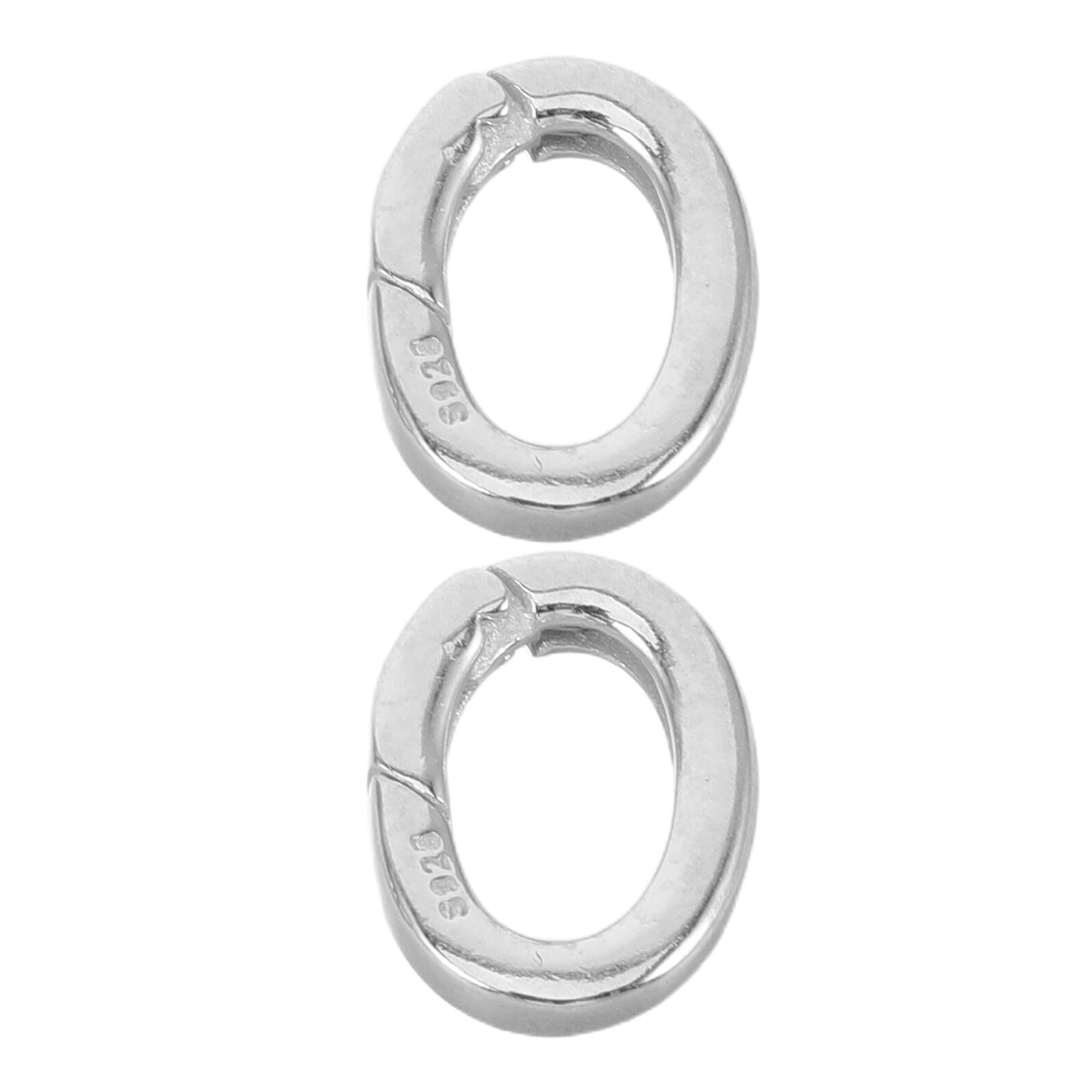 jojofuny Cierres de Resorte Ovalados de Plata 925 para Joyería, Conectores de Cadena para Collar y Pulsera, Cierre Seguro Multifunción, Pack de 2 Unidades 10mm X 13mm para DIY