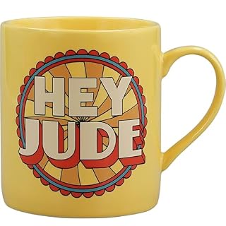 Half Moon Bay Beatles Coffee Cup Mug, Retro Typography Tea Cup for Music Lovers 12.5 Ounce Ceramic Hey Jude Vintage Yellow - Les Beatles, Paul McCartney, John Lennon, RIngo Starr, George Harrison Half Moon Bay Beatles Coffee Cup Mug, Retro Typography Tea Cup for Music Lovers 12.5 Ounce Ceramic Hey Jude Vintage Yellow – Image 3