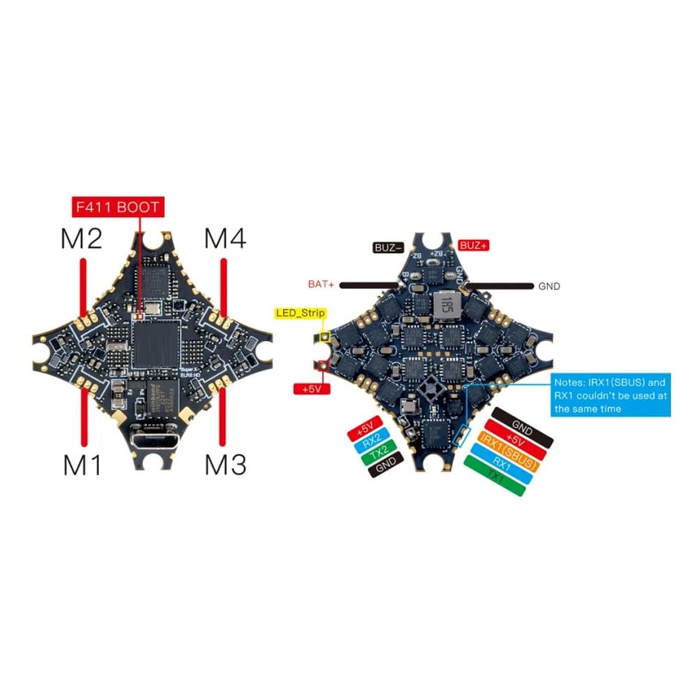 SuperX HD ELRS 1-2S AIO Flight Controller Incorporato con ESC 12A UART ELRS V3 RX per Mobula6 HDZero Moblite7 Parti di Ricambio