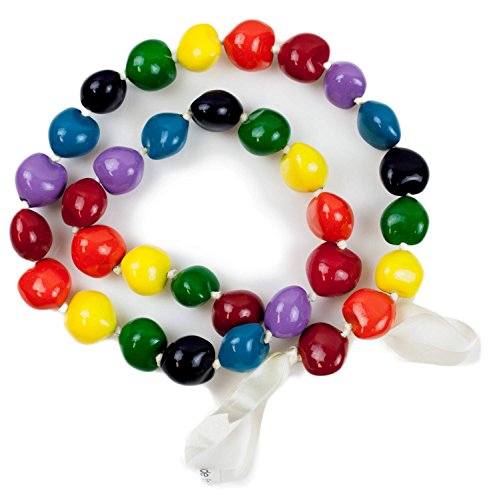 Hawaiian Leis Kukui Nut Rainbow Beads Necklaces Adjustable 32 Inches Lei Good For Luau Party, Graduation, Wedding, Birthday Party, Gay Parade, And Lgbt Events #TOP5